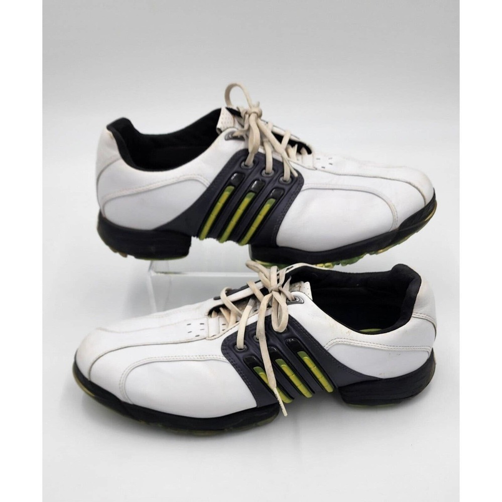 Men's Adidas Adiprene Tour 360 Z-Traxion White Yellow Leather Golf Shoes Size 12